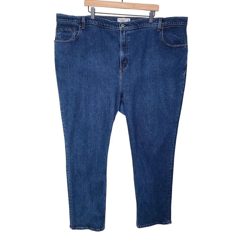 Abercrombie Fitch 90's Straight Ultra High Rise Mid Wash Denim‎ Jeans W50 L31